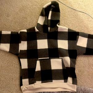 American Eagle Buffalo Plaid Sherpa Fleece Hoodie
